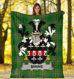 Scottish Minne Coat of Arms Family Crest Ireland Blanket Irish National Tartan Irish County Blanket