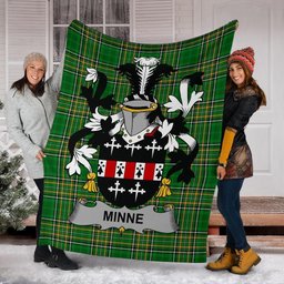 Scottish Minne Coat of Arms Family Crest Ireland Blanket Irish National Tartan Irish County Blanket