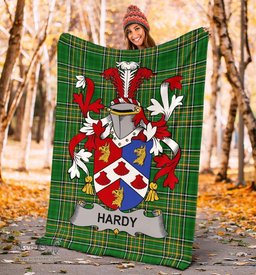 Scottish Hardy Coat of Arms Family Crest Ireland Blanket Irish National Tartan Irish County Blanket