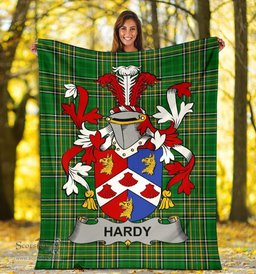 Scottish Hardy Coat of Arms Family Crest Ireland Blanket Irish National Tartan Irish County Blanket