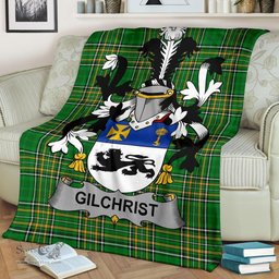 Scottish Gilchrist or McGilchrist Coat of Arms Family Crest Ireland Blanket Irish National Tartan Irish County Blanket