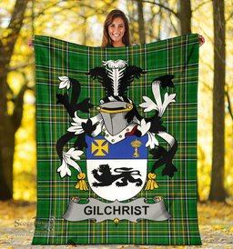 Scottish Gilchrist or McGilchrist Coat of Arms Family Crest Ireland Blanket Irish National Tartan Irish County Blanket