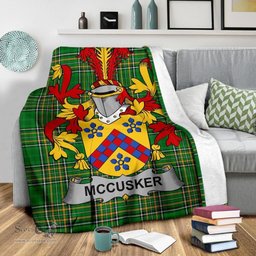 Scottish McCusker or Cosker Coat of Arms Family Crest Ireland Blanket Irish National Tartan Irish County Blanket