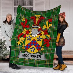 Scottish McCusker or Cosker Coat of Arms Family Crest Ireland Blanket Irish National Tartan Irish County Blanket