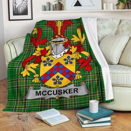 Scottish McCusker or Cosker Coat of Arms Family Crest Ireland Blanket Irish National Tartan Irish County Blanket