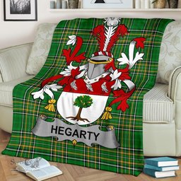 Scottish Hegarty or O'Hagerty Coat of Arms Family Crest Ireland Blanket Irish National Tartan Irish County Blanket