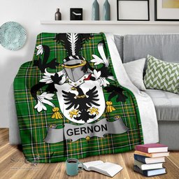 Scottish Gernon or Garland Coat of Arms Family Crest Ireland Blanket Irish National Tartan Irish County Blanket