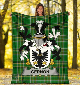 Scottish Gernon or Garland Coat of Arms Family Crest Ireland Blanket Irish National Tartan Irish County Blanket