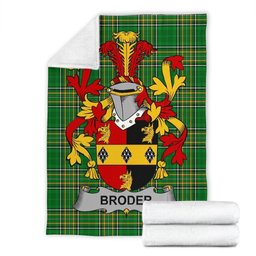 Scottish Broder or O'Broder Coat of Arms Family Crest Ireland Blanket Irish National Tartan Irish County Blanket