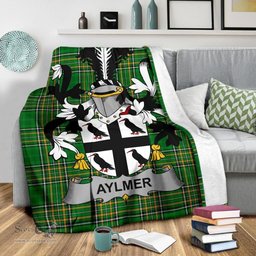 Scottish Aylmer Coat of Arms Family Crest Ireland Blanket Irish National Tartan Irish County Blanket