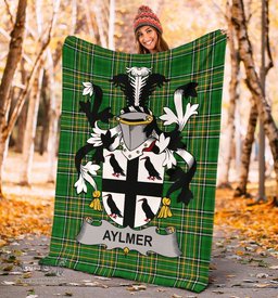 Scottish Aylmer Coat of Arms Family Crest Ireland Blanket Irish National Tartan Irish County Blanket
