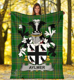 Scottish Aylmer Coat of Arms Family Crest Ireland Blanket Irish National Tartan Irish County Blanket