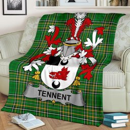 Scottish Tennent Coat of Arms Family Crest Ireland Blanket Irish National Tartan Irish County Blanket