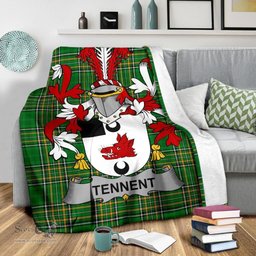 Scottish Tennent Coat of Arms Family Crest Ireland Blanket Irish National Tartan Irish County Blanket
