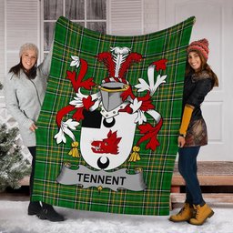 Scottish Tennent Coat of Arms Family Crest Ireland Blanket Irish National Tartan Irish County Blanket