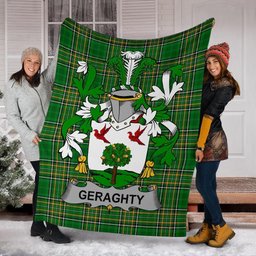 Scottish Geraghty or McGarrity Coat of Arms Family Crest Ireland Blanket Irish National Tartan Irish County Blanket
