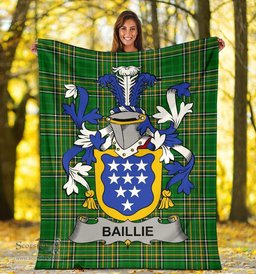 Scottish Baillie Coat of Arms Family Crest Ireland Blanket Irish National Tartan Irish County Blanket