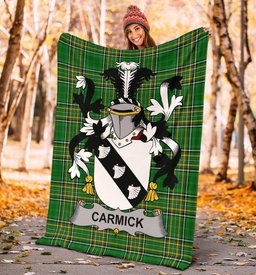 Scottish Carmick Coat of Arms Family Crest Ireland Blanket Irish National Tartan Irish County Blanket