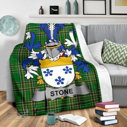 Scottish Stone Coat of Arms Family Crest Ireland Blanket Irish National Tartan Irish County Blanket