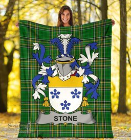 Scottish Stone Coat of Arms Family Crest Ireland Blanket Irish National Tartan Irish County Blanket