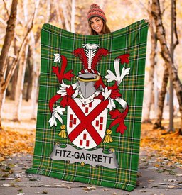 Scottish Fitz-Garrett Coat of Arms Family Crest Ireland Blanket Irish National Tartan Irish County Blanket