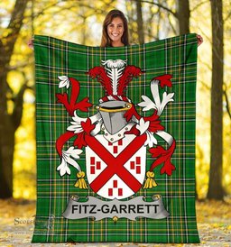 Scottish Fitz-Garrett Coat of Arms Family Crest Ireland Blanket Irish National Tartan Irish County Blanket