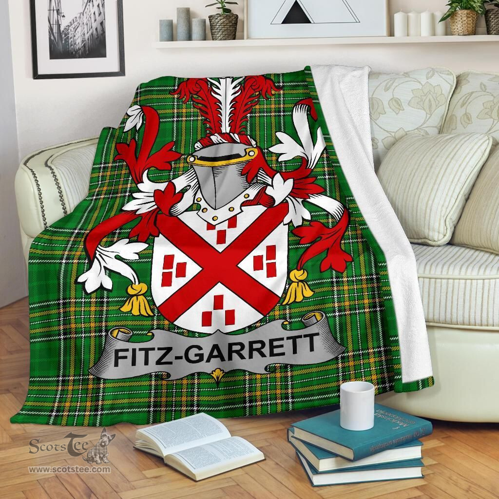 Scottish Fitz-Garrett Coat of Arms Family Crest Ireland Blanket Irish National Tartan Irish County Blanket