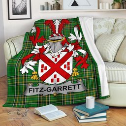 Scottish Fitz-Garrett Coat of Arms Family Crest Ireland Blanket Irish National Tartan Irish County Blanket