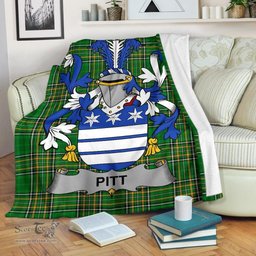 Scottish Pitt Coat of Arms Family Crest Ireland Blanket Irish National Tartan Irish County Blanket