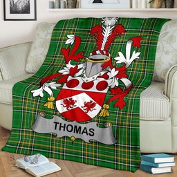 Scottish Thomas Coat of Arms Family Crest Ireland Blanket Irish National Tartan Irish County Blanket