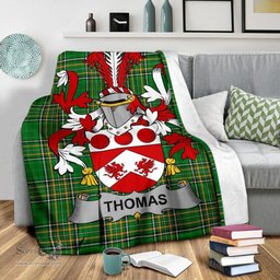 Scottish Thomas Coat of Arms Family Crest Ireland Blanket Irish National Tartan Irish County Blanket
