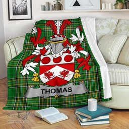 Scottish Thomas Coat of Arms Family Crest Ireland Blanket Irish National Tartan Irish County Blanket