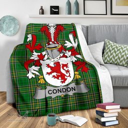 Scottish Condon Coat of Arms Family Crest Ireland Blanket Irish National Tartan Irish County Blanket