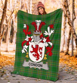 Scottish Condon Coat of Arms Family Crest Ireland Blanket Irish National Tartan Irish County Blanket
