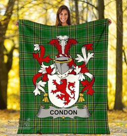 Scottish Condon Coat of Arms Family Crest Ireland Blanket Irish National Tartan Irish County Blanket