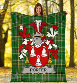 Scottish Porter Coat of Arms Family Crest Ireland Blanket Irish National Tartan Irish County Blanket