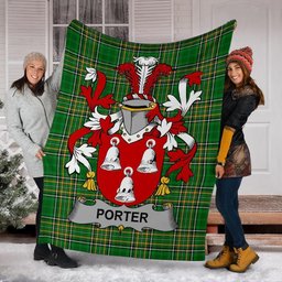 Scottish Porter Coat of Arms Family Crest Ireland Blanket Irish National Tartan Irish County Blanket