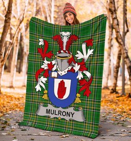 Scottish Mulrony or O'Mulroney Coat of Arms Family Crest Ireland Blanket Irish National Tartan Irish County Blanket