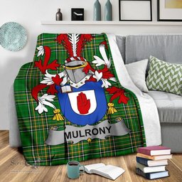 Scottish Mulrony or O'Mulroney Coat of Arms Family Crest Ireland Blanket Irish National Tartan Irish County Blanket