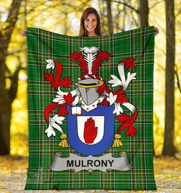 Scottish Mulrony or O'Mulroney Coat of Arms Family Crest Ireland Blanket Irish National Tartan Irish County Blanket