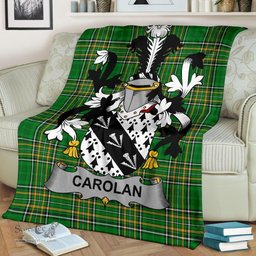 Scottish Carolan Coat of Arms Family Crest Ireland Blanket Irish National Tartan Irish County Blanket