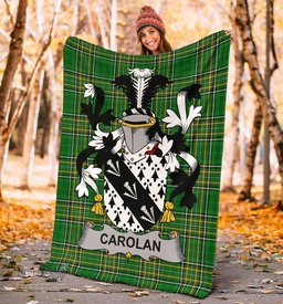 Scottish Carolan Coat of Arms Family Crest Ireland Blanket Irish National Tartan Irish County Blanket