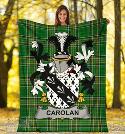 Scottish Carolan Coat of Arms Family Crest Ireland Blanket Irish National Tartan Irish County Blanket