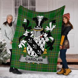 Scottish Carolan Coat of Arms Family Crest Ireland Blanket Irish National Tartan Irish County Blanket