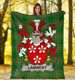 Scottish Lambert Coat of Arms Family Crest Ireland Blanket Irish National Tartan Irish County Blanket