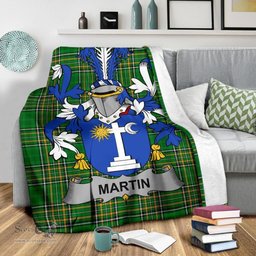 Scottish Martin Coat of Arms Family Crest Ireland Blanket Irish National Tartan Irish County Blanket