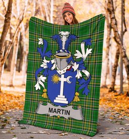 Scottish Martin Coat of Arms Family Crest Ireland Blanket Irish National Tartan Irish County Blanket