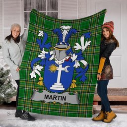 Scottish Martin Coat of Arms Family Crest Ireland Blanket Irish National Tartan Irish County Blanket