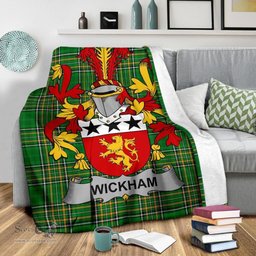 Scottish Wickham Coat of Arms Family Crest Ireland Blanket Irish National Tartan Irish County Blanket