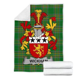 Scottish Wickham Coat of Arms Family Crest Ireland Blanket Irish National Tartan Irish County Blanket